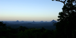View of the Glassshouse Mountains