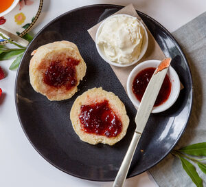 Strawberry Jam and Scones with cream